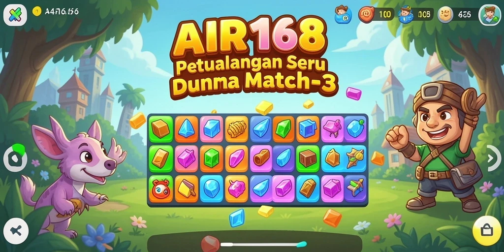 Tampilan gameplay seru dalam game Match-3 yang adiktif.