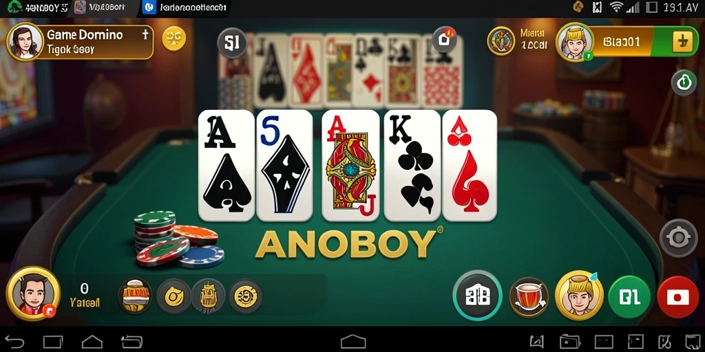 Screenshot gameplay seru ANOBOY dengan tampilan Domino yang menarik.