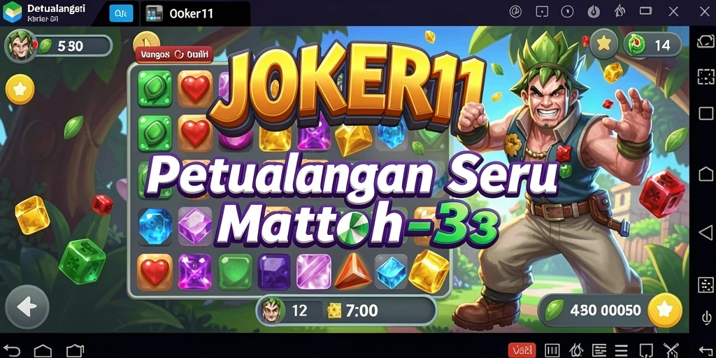 Screenshot menunjukkan gameplay seru JOKER11 dalam kategori Match-3.
