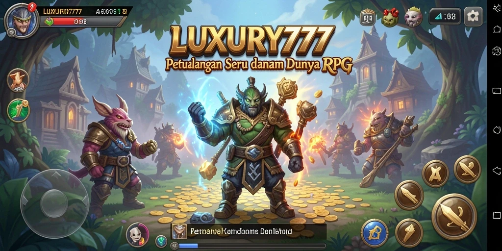 Tangkapan layar LUXURY777 menampilkan pertarungan seru dalam dunia RPG.
