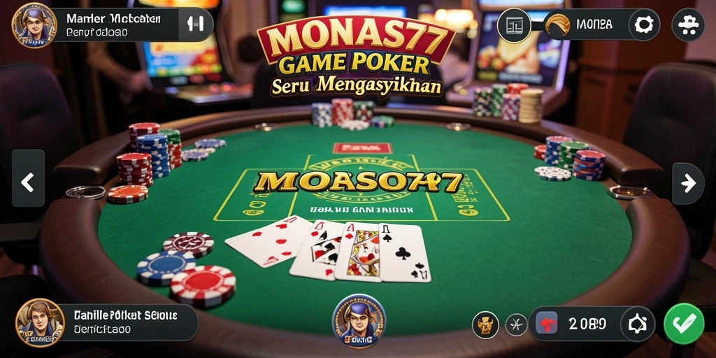 Screenshot utama MONAS77 menampilkan gameplay seru Poker.